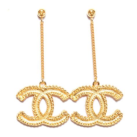 chanel crystal cc large earrings gold|Chanel earrings cc price uk.